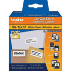 Brother - DK1209 Étiquettes d'adresse en papier, petites, 1,1 po x 2,4 po (28,9 mm x 62 mm) - paquet de 800-Noir sur blanc