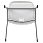 Flash Furniture HERCULES Series Ergonomic Shell Stack Chair with Grey Frame - White-Grey Powder Coated Frame Finish with Plastic Floor Glides