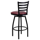 Flash Furniture HERCULES Series Black Ladder Back Swivel Metal Barstool - Burgundy-Burgundy Vinyl Upholstered Seat
