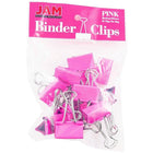 JAM Paper Office Desk Supplies Bundle, Jumbo Paper Clips & Medium Binder Clips, Pink (4218339pi)-One pack of each