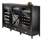 Winsome – Ensemble d’armoire à vin modulaire 3 morceaux Bordeaux avec portes en verre trempé-Créez vos propres vinothèques avec tous les trois styles.  Utilisez-les ensemble ou séparément.