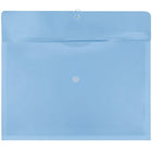 JAM Paper Plastic Envelopes with Button and String Tie Closure, Booklet, 12 x 18, Blue Poly, 12 Pack (457B1BU)-Blue