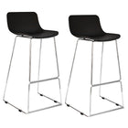 Cathay Importers Black Low Back Counter Stool with Chrome Sled Legs, 2 Pack-Counter Stool