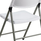 Flash Furniture HERCULES Series White Plastic Folding Chair with Grey Frame - White-Steel Frame Supports on Sides of Seat