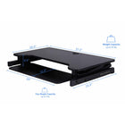 Rocelco Deluxe Extra-Wide 37.5" Sit/Stand Adjustable Desk Riser - Black-8