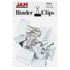 JAM Paper Binder Clips, Large, 41 mm, White, 12 Pack (340BCwh)-41 mm binder clip