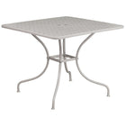Flash Furniture 35.5" Square Light Grey Indoor-Outdoor Steel Patio Table-Patio Table
