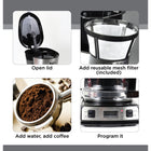 Total Chef 12-Cup Programmable Coffee Maker, Stainless Steel Drip Coffee Machine - Black and Silver-Simple controls and clear digital display