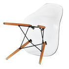 Nicer Furniture Eiffel Style Side Chair with Natural Wood Legs - Clear - 4 Pack-Straight wooden dowel legs with floor protectors for hardwood floor