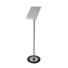 Futech FSH005S Landscape/Portrait Floor Sign Holder - 8.75" x 11.25" Signs - Silver-The FSH005S floor stand holder is a 360-degree adjustable display for retail needs. This stand is suited for an indoor environment where promotions, menu items, and general information can be used.