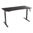 TygerClaw 26.75"W Manual Height Adjustable Gaming Desk - Black-Detachable crank that can manually drive the desk at any position you want and save space when not in use
