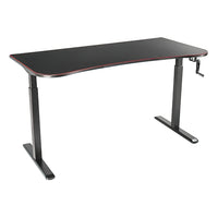 TygerClaw 26.75"W Manual Height Adjustable Gaming Desk - Black-Detachable crank that can manually drive the desk at any position you want and save space when not in use