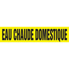 Self-Stick Vinyl Pipe Markers, Eau Chaude Domestique, SQ589, 5 Pack-Colour - Black on Yellow