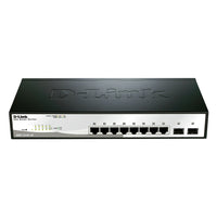 D-Link Websmart 10-Port Gigabit Switch with 8 ports and 2 SFP Ports-Equipped with 8 10/100/1000 Mbps ports and two Gigabit SFP ports