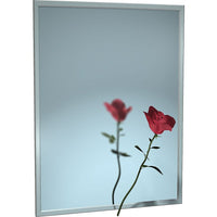 ASI Stainless Steel Channel Lock Frame Mirror, 18" x 36", Plate Glass-Channel Plate Glass Mirror, 18 x 36