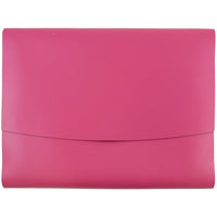 JAM Paper Italian Leather Portfolio With Snap Closure, 10.5 x 13 x 0.75, Fuchsia Pink, 12 Pack (2233320839B)-Fuchsia
