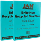 JAM Paper Bright Color Cardstock, 8.5 x 11, 65lb Sea Blue Recycled, 2 packs of 50 (102677g)-Sea blue