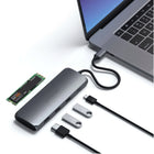 Satechi USB-C Hybrid Multiport Adapter (with SSD Enclosure) - Space Grey-2 x USB-A 3.1 Gen 2 ports - up to 10 Gbps