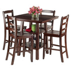 Winsome Orlando 5-Piece Set High Table with V Back Counter Stools, (94542)-Dining Table Set