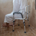 Flash Furniture HERCULES Series Adjustable Bath & Shower Chair - Quick Release - White (DCHY3523LWH)-20.75"W x 19.75"D x 29.75" - 34.75"H