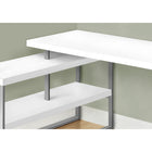 Monarch Specialties 7585 60" Computer Desk - White/Silver Metal L/R Corner-Space-saving design ideal for use in a corner but finished on all sides for flexible placement anywhere in a home office