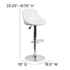 Flash Furniture Contemporary Vinyl Bucket Seat Adjustable Height Barstool - White - 2 Pack-Footrest