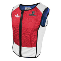 TechNiche Hybrid Sport Vest, Red, Small-Front zipper closure, with mesh ventilation and scoop neck design
