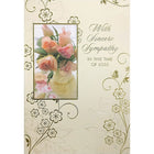 Rosedale 5-1/2" x 8" Formal With Sincere Sympathy In This Time Of Loss Greeting Cards And Envelopes, 12 Pack (17502)-Printed on premium uncoated card stock