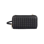 Karla Hanson RFID Blocking Ellie Woven Crossbody Phone Wallet, Black-Woven Crossbody Phone Wallet