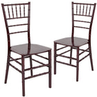 Flash Furniture HERCULES Series Mahogany Resin Stacking Chiavari Chair - 2 Pack-1000 lb. Weight Capacity