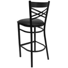 Flash Furniture - Tabouret de bar de la série HERCULES en métal noir et dossier en ''X'' - siège en vinyle noir-Siège rembourré de 2.5 po en mousse épaisse