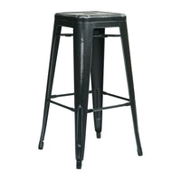 OSP Designs 30" Metal Barstool, Antique Black, 4 Pack-30" Antique metal barstool
