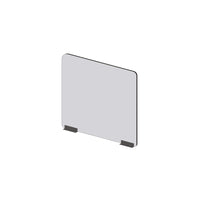Mark Maker Modular Sneeze Guard Front - 23.5" W x 23.5" H panel 1/4" Clear Acrylic -2 4" aluminum bottom rails - no pass through-Attach modular panel sides to extend the length of your divider using Plastic Living Hinges (Flex Hinges).
