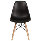 Flash Furniture Elon Series Black Plastic Chair with Wooden Legs-Accent Side Chair