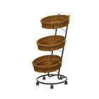 FuTECH Rolling Wicker Basket - 17.5"D x 4"H-30 pounds maximum per basket