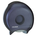 San Jamar Jumbo Roll Bath Tissue Dispenser - Single Roll - Black-See-through window simplifies monitoring roll levels for quick maintenance.