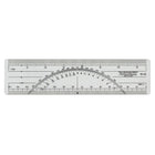 C-THRU Metric Protractor Ruler with 1:500 and 1:1000 Scale, 15cm/6”, 12 Pack-Laminated for durability