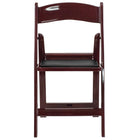 Flash Furniture HERCULES Series Red Mahogany Resin Folding Chairs with Black Vinyl Padded Seat - 4 Pack-Set of 4 Resin Folding Chairs