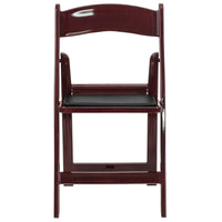 Flash Furniture HERCULES Series Red Mahogany Resin Folding Chairs with Black Vinyl Padded Seat - 4 Pack-Set of 4 Resin Folding Chairs