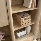 Sauder - 429371 Whitaker Point 66" Desktop Hutch - Natural Maple-Hidden storage behind doors.