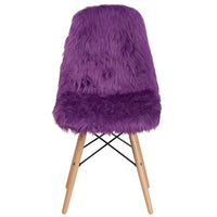 Flash Furniture Faux Fur Shaggy Chair, Purple (4DL15)-Set of 4 Accent Side Chairs