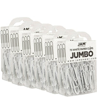 JAM Paper – Trombones géants, blanc, 6 paquets de 75, total de 450 (2184934g)-Blanc