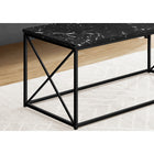 Monarch Specialties 3783 Coffee Table - 40"L/Black Marble/Black Metal-Assembly required: Illustrated instructions and all hardware are provided for convenience (additional tools may be needed)