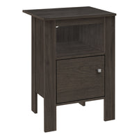 Monarch Specialties 2145 Accent Table - Brown Oak Night Stand With Storage-Displaying a classic and natural feel simultaneously, this night stand / bedside table can also easily act as your end table or accent table