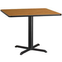 Flash Furniture 42" Square Natural Laminate Table Top with 33" x 33" Table Height Base-Hospitality Table