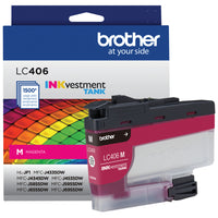 Brother Genuine LC406M Standard Yield Magenta Inkvestment Cartridge-Magenta