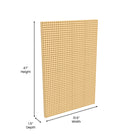 Flash Furniture Bright Beginnings Commercial Grade Multipurpose Modular STEAM Wall Peg System Panel - 31.5"L x 47.2"H - Natural-Pairs with STEAM Wall Accessories for Multifunctional Fun