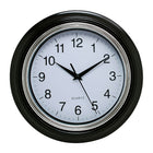 kieragrace Aster Round Wall Clock, 10", Black, 6 Pack-Clock has glass lens