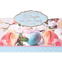 Rosedale Gold Greeting Cards/Envelopes - Happy Easter Daughter and Family - 5-1/2" x 8" - 6 Pack-Printed on premium uncoated card stock