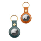 Adam Elements - Porte-clés en cuir AirTag - Lot de 2-Cuir végétalien avec anneaux en bronze de qualité supérieure